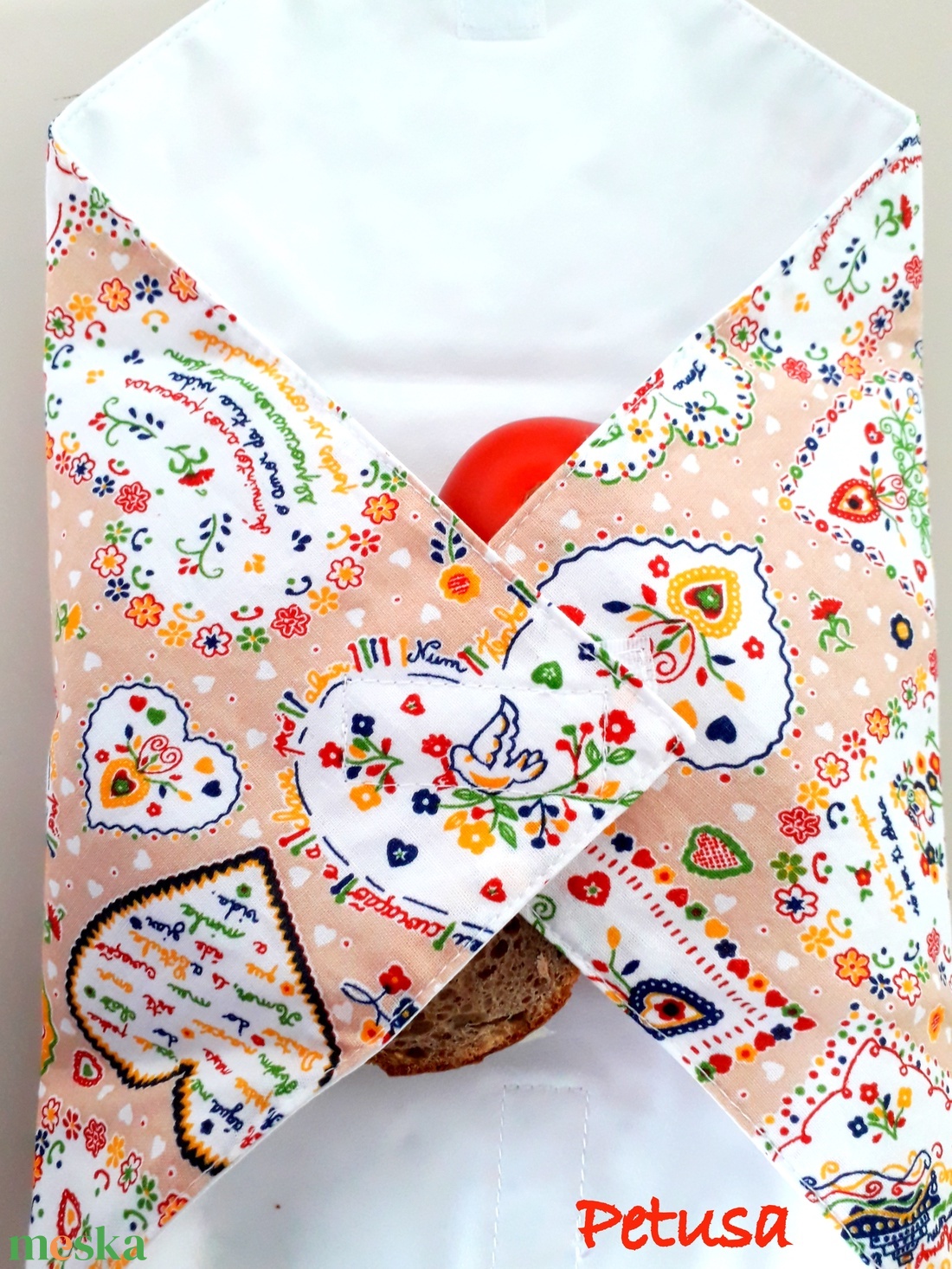 Vízhatlan újra szalvéta, szendvics csomagoló, Sandwich Lunch wrap mézeskalács - táska & tok - uzsonna- & ebéd tartó - szendvics csomagoló - Meska.hu