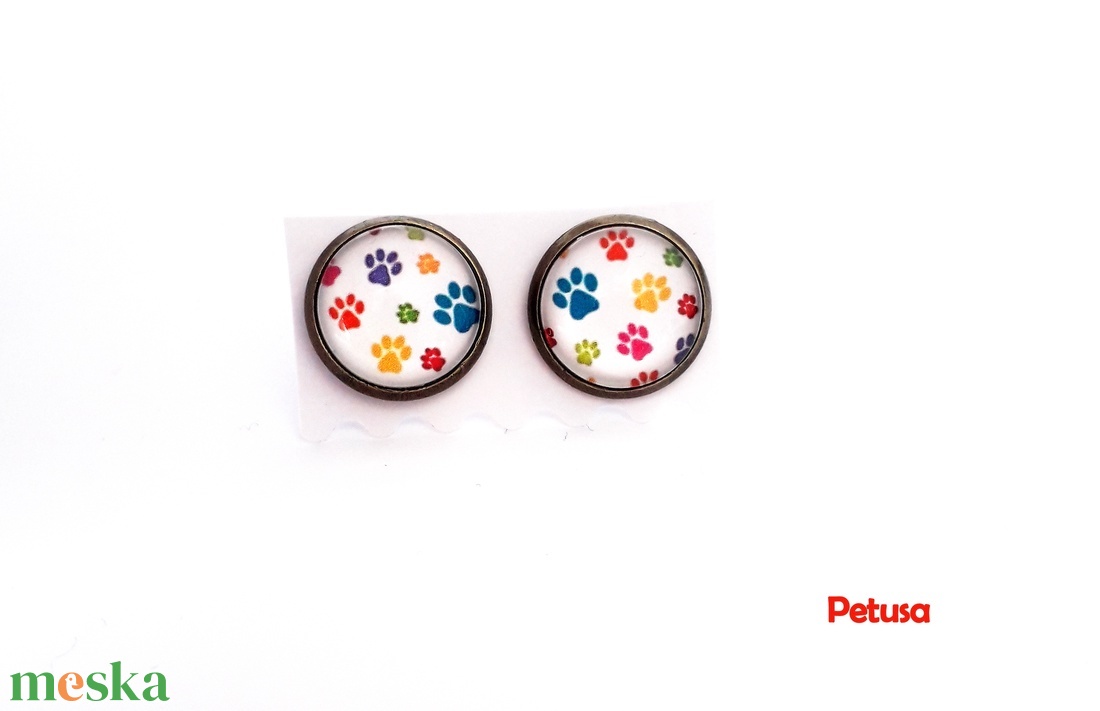 Mancs Tappancs fülbevaló színes tavaszi - ékszer - fülbevaló - pötty fülbevaló - Meska.hu