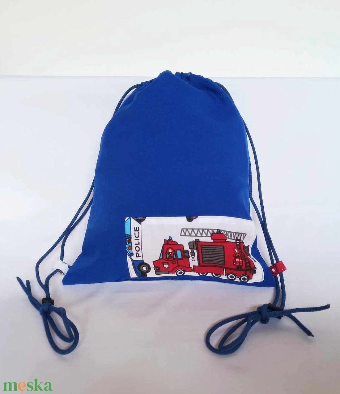Tűzoltó rendőr hátizsák fiúknak , hátitáska tornazsák kék piros - táska & tok - hátizsák - tornazsák, gymbag - Meska.hu