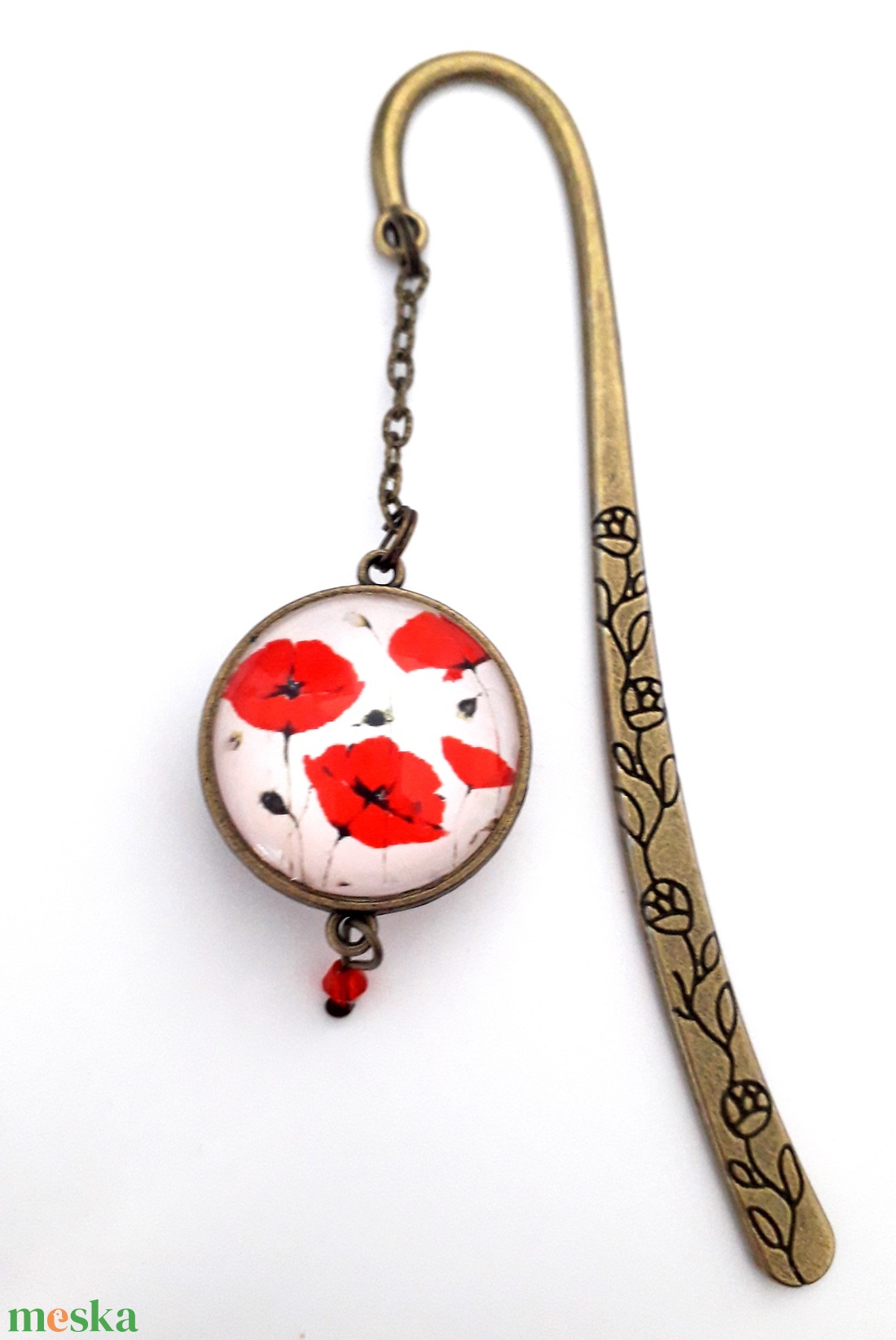 Pipacsos Könyvjelző Könyvmoly Üveglencsés - könyv & zene - könyvjelző - Meska.hu