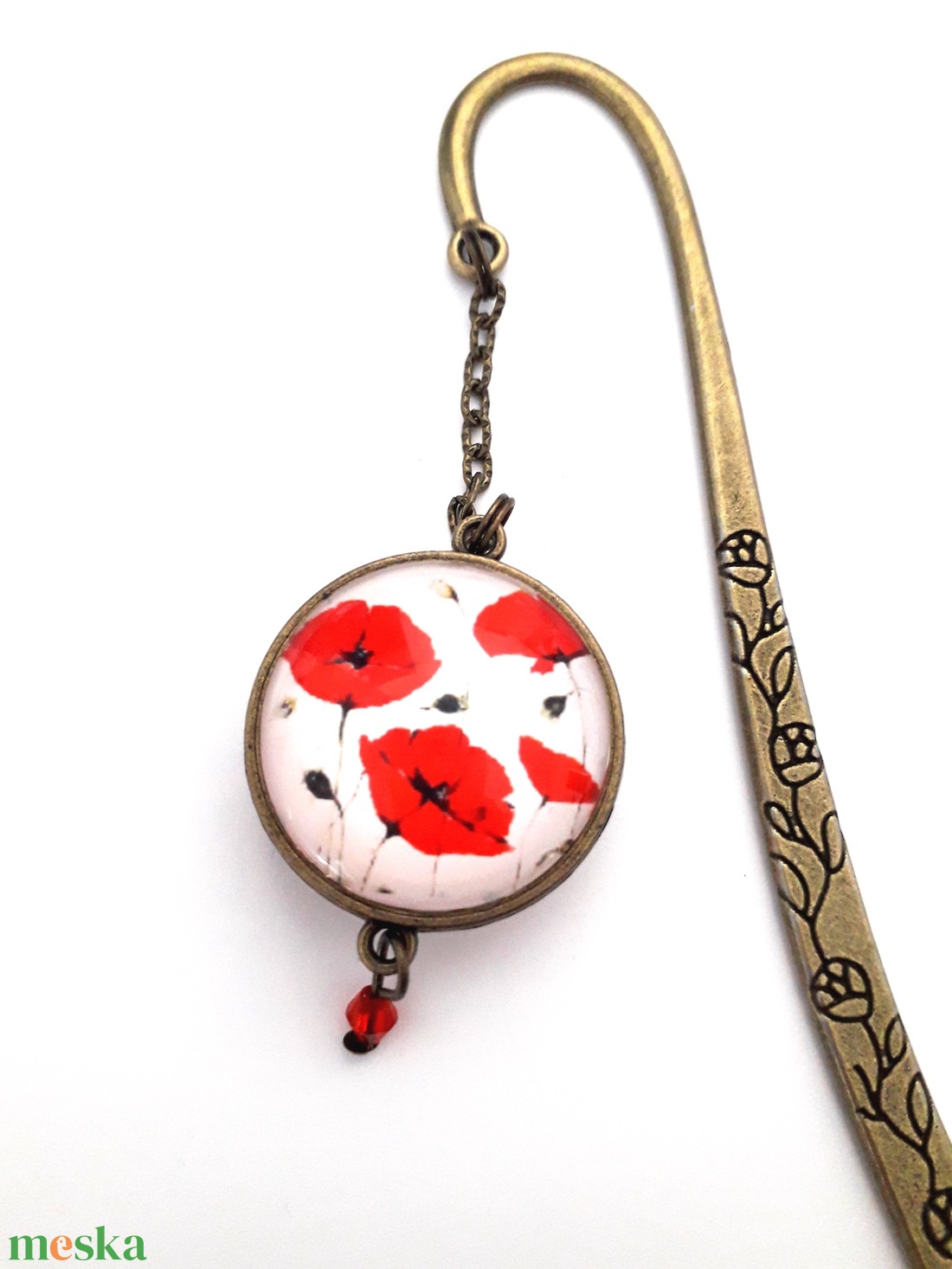 Pipacsos Könyvjelző Könyvmoly Üveglencsés - könyv & zene - könyvjelző - Meska.hu