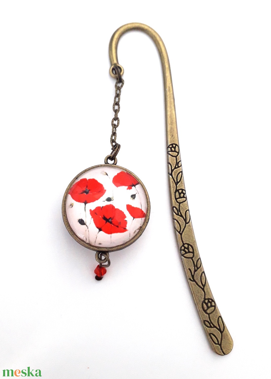 Pipacsos Könyvjelző Könyvmoly Üveglencsés - könyv & zene - könyvjelző - Meska.hu