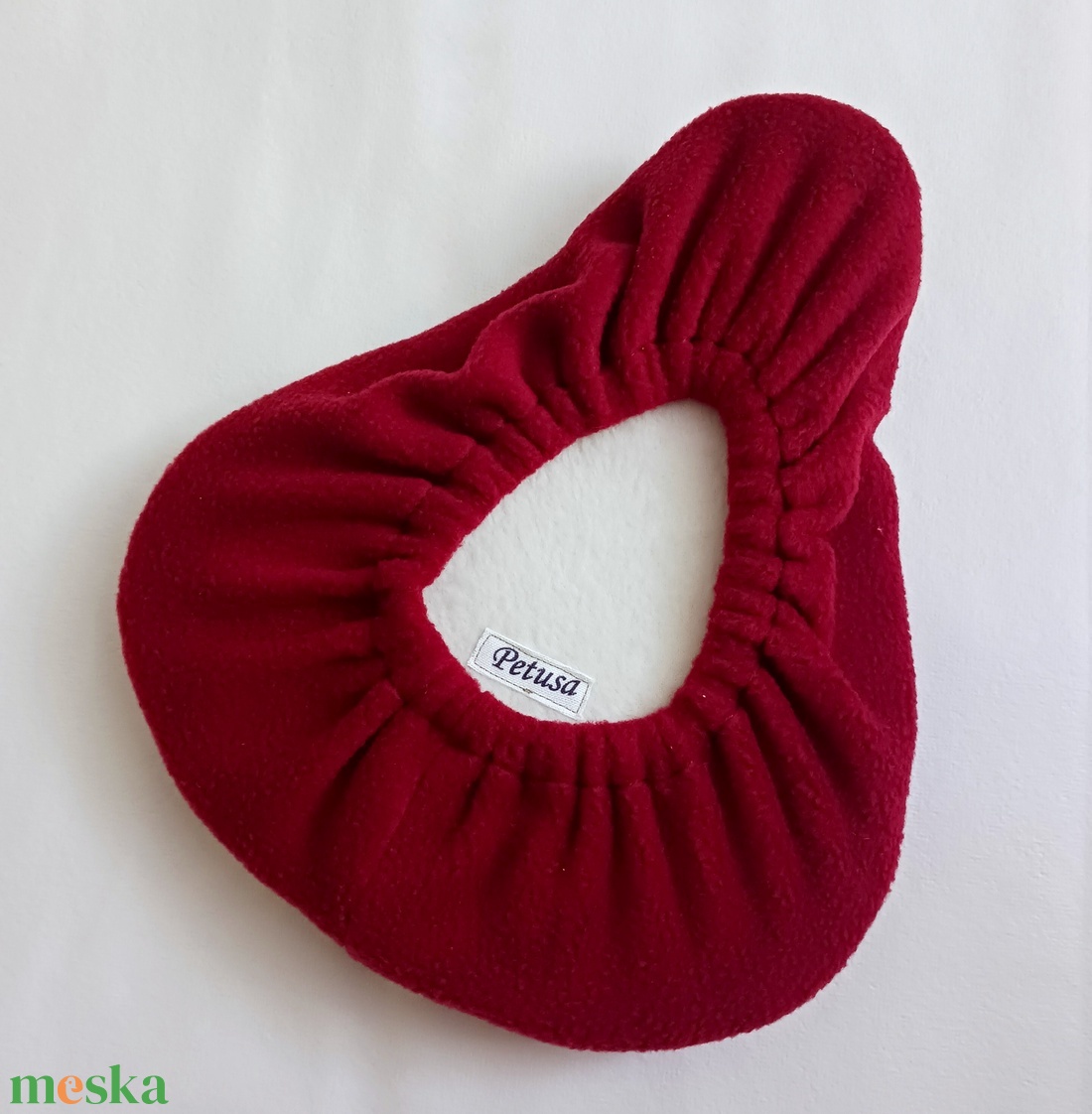 Mély piros polár őszi/ téli kerékpár üléshuzat nyereghuzat ülésdíszítő - játék & sport - sport és kikapcsolódás - kerékpározás - nyereghuzat - Meska.hu