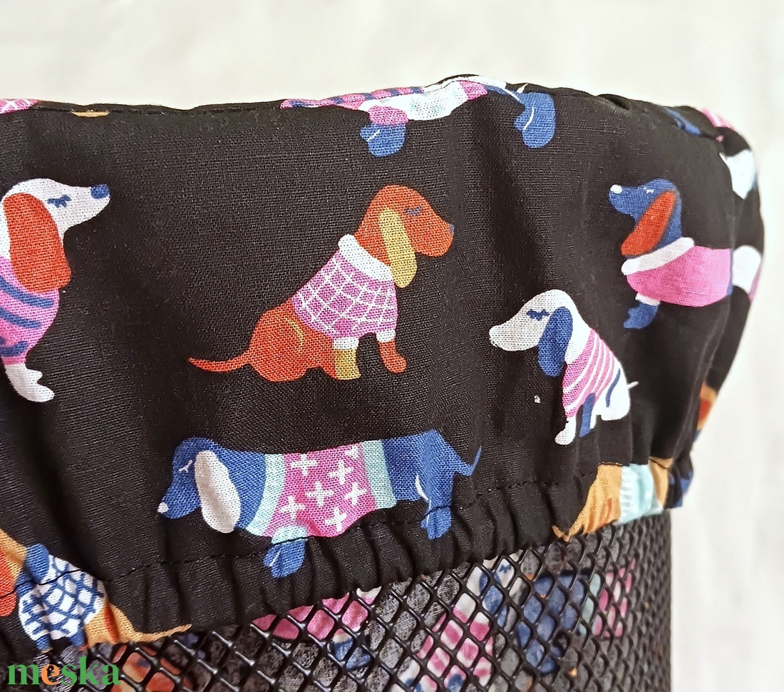 Tacskómintás kerékpár kosárbélés - játék & sport - sport és kikapcsolódás - kerékpározás - bicikli kosár huzat - Meska.hu