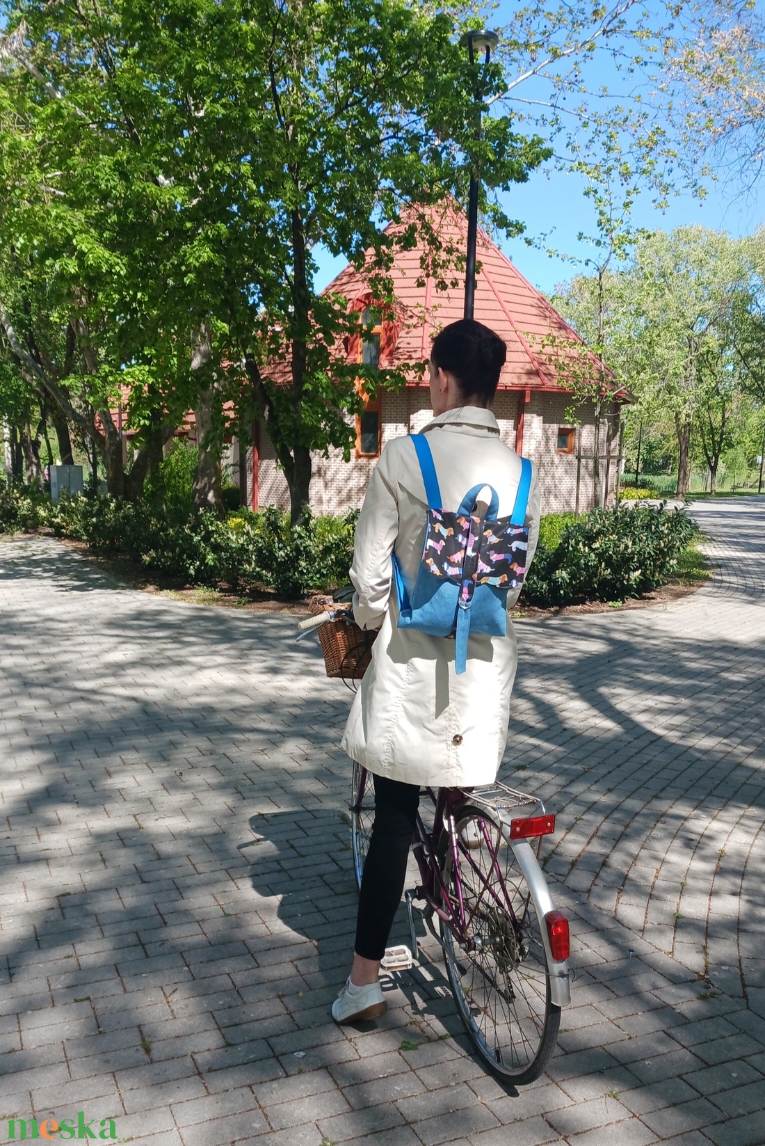 Tacskó mintás farmer hátizsák hátitáska - játék & sport - sport és kikapcsolódás - kerékpározás - biciklis táska - Meska.hu