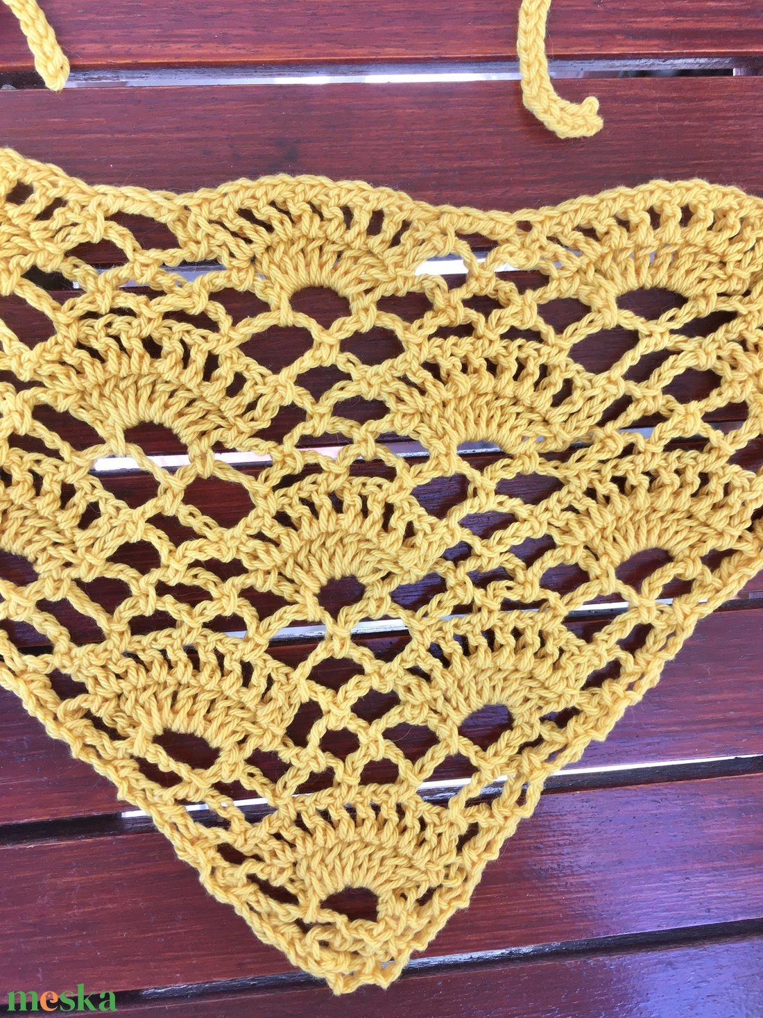 Sárga horgolt bandana kendő - ruha & divat - sál, sapka, kendő - kendő - Meska.hu Sárga horgolt bandana kendő - ruha & divat - sál, sapka, kendő - kendő - Meska.hu