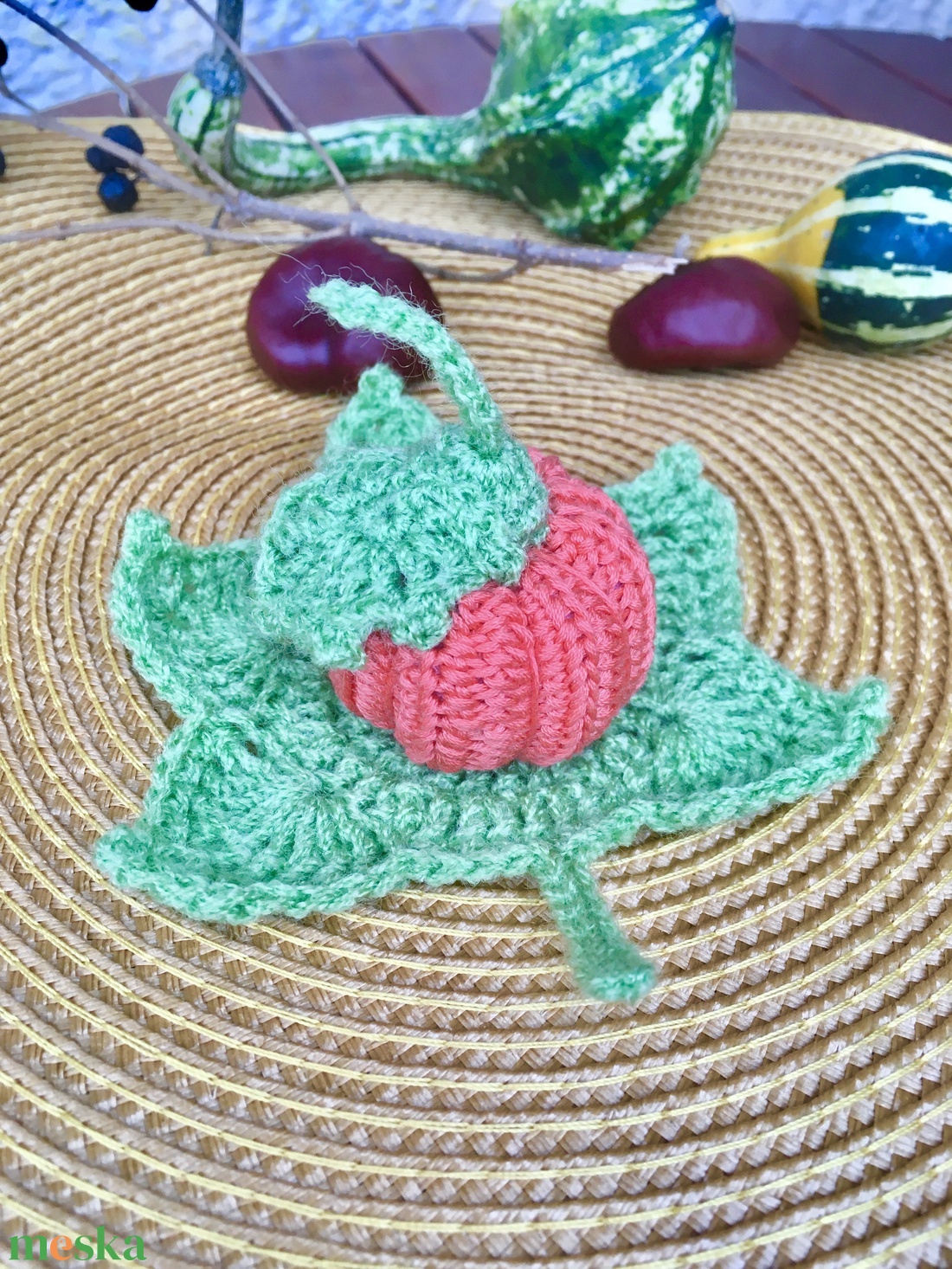 Asztali tök dísz 2. - otthon & életmód - dekoráció - asztal és polc dekoráció - asztaldísz - Meska.hu