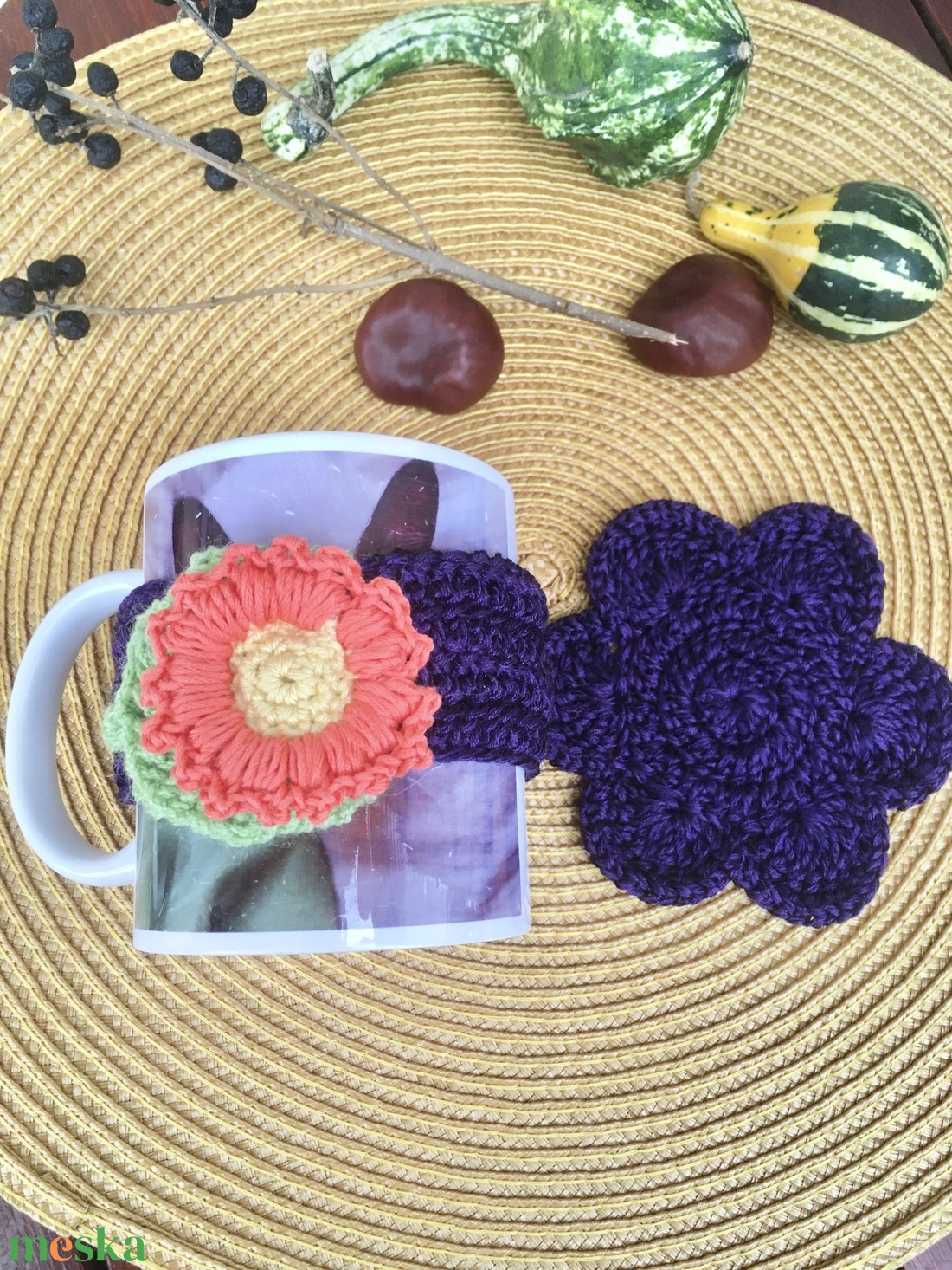 Lila bögre dísz  - otthon & életmód - dekoráció - asztal és polc dekoráció - asztaldísz - Meska.hu