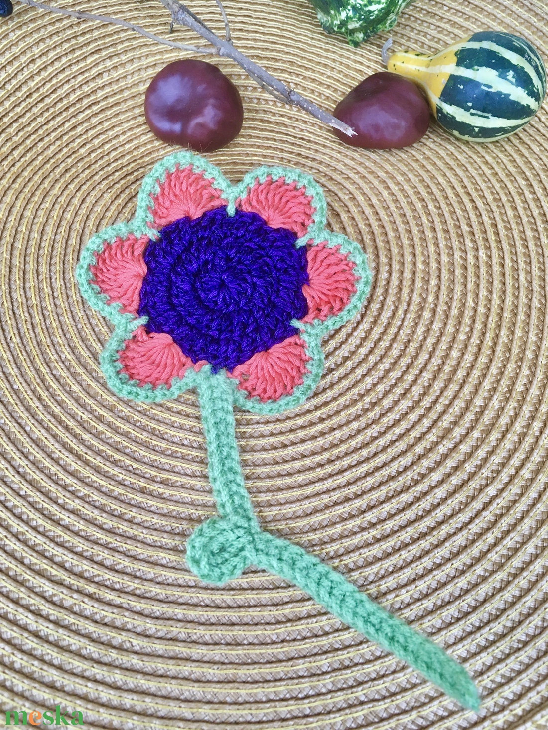 Virágos alátét - otthon & életmód - dekoráció - asztal és polc dekoráció - asztaldísz - Meska.hu