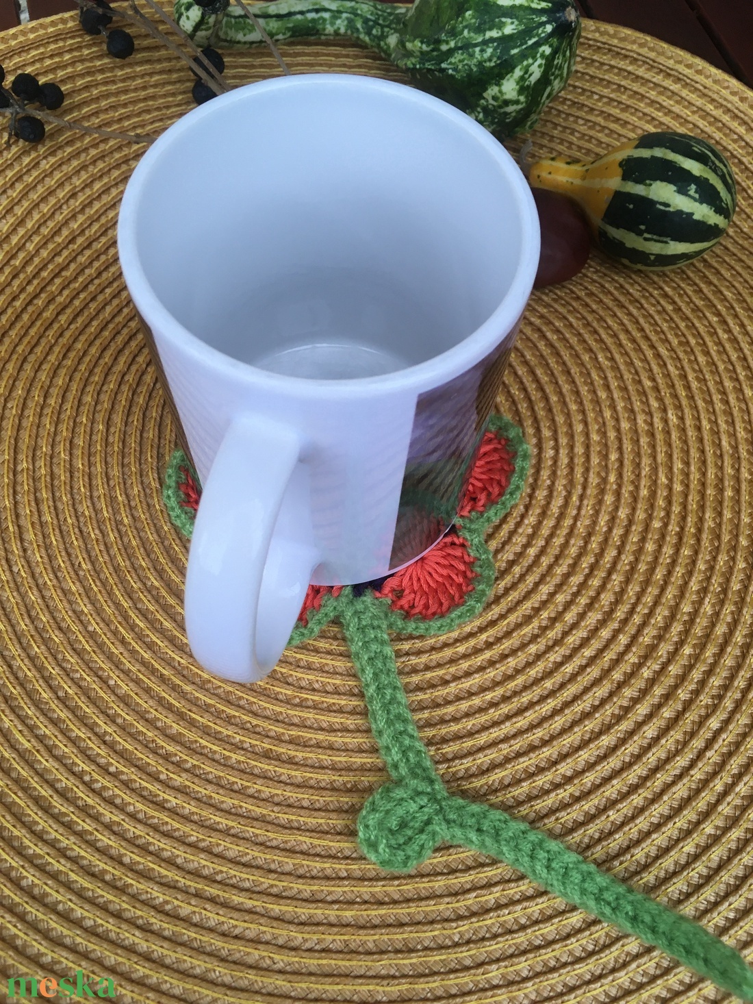 Virágos alátét - otthon & életmód - dekoráció - asztal és polc dekoráció - asztaldísz - Meska.hu