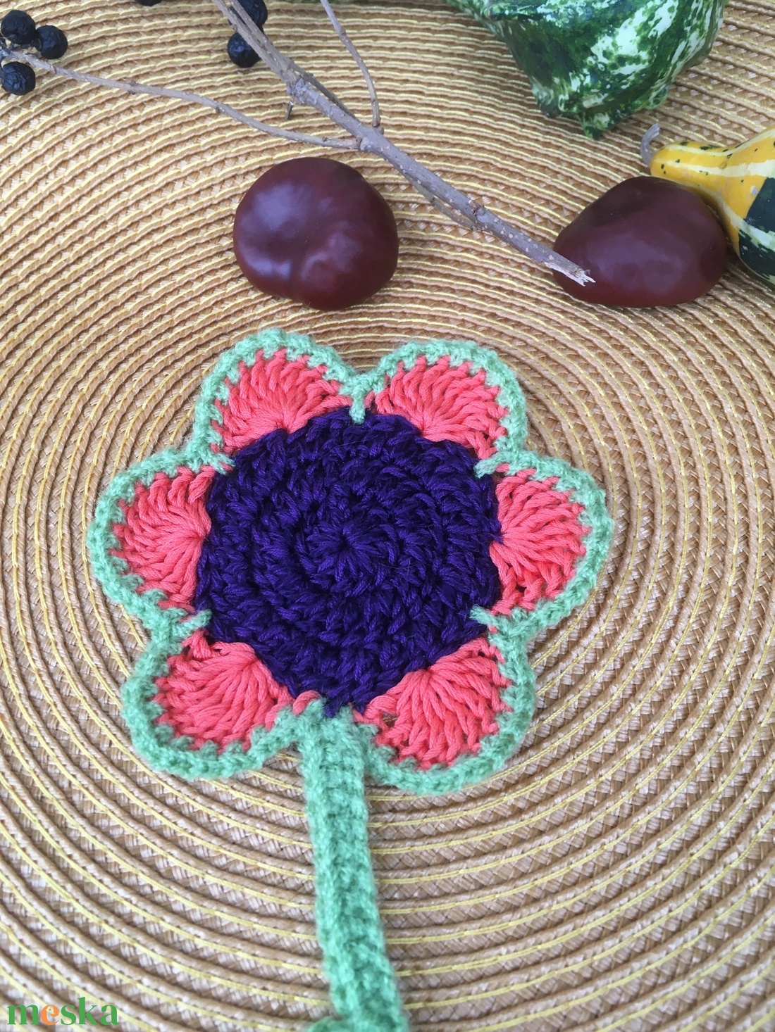 Virágos alátét - otthon & életmód - dekoráció - asztal és polc dekoráció - asztaldísz - Meska.hu