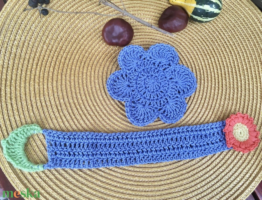 Kék virágos bögredísz - otthon & életmód - dekoráció - asztal és polc dekoráció - asztaldísz - Meska.hu