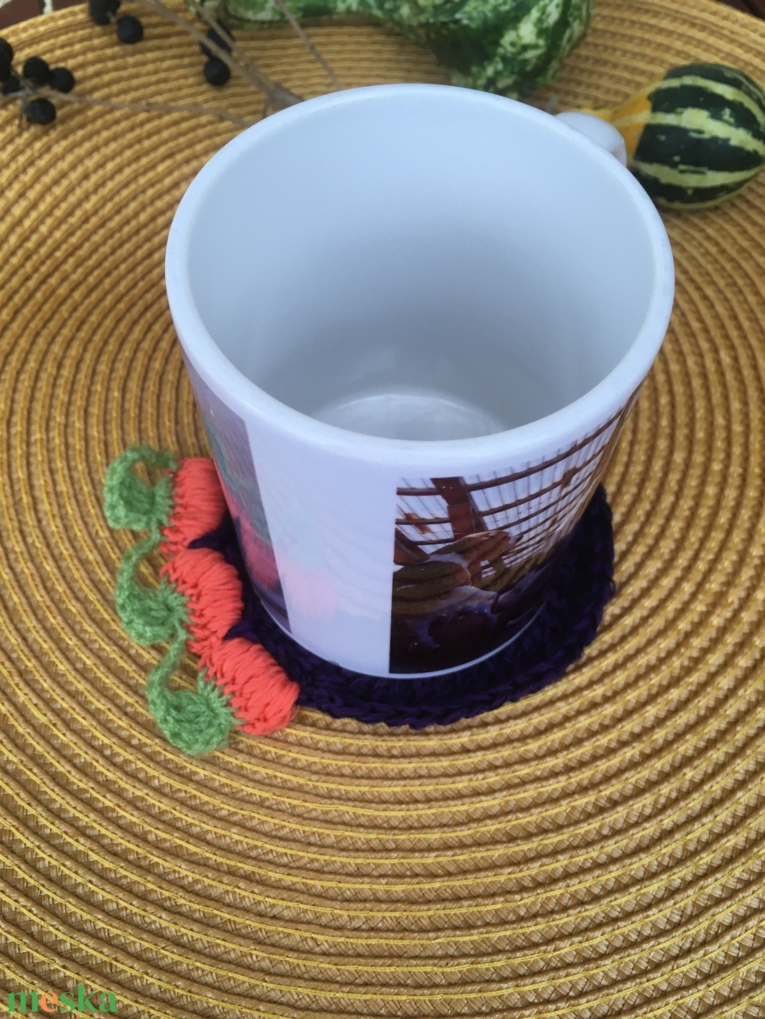 Sütőtökös bögrealátétek - otthon & életmód - dekoráció - asztal és polc dekoráció - asztaldísz - Meska.hu