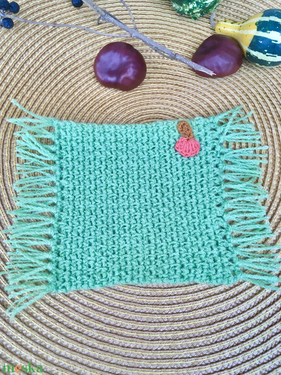 Sütőtökös bögrealátét  - otthon & életmód - dekoráció - asztal és polc dekoráció - asztaldísz - Meska.hu