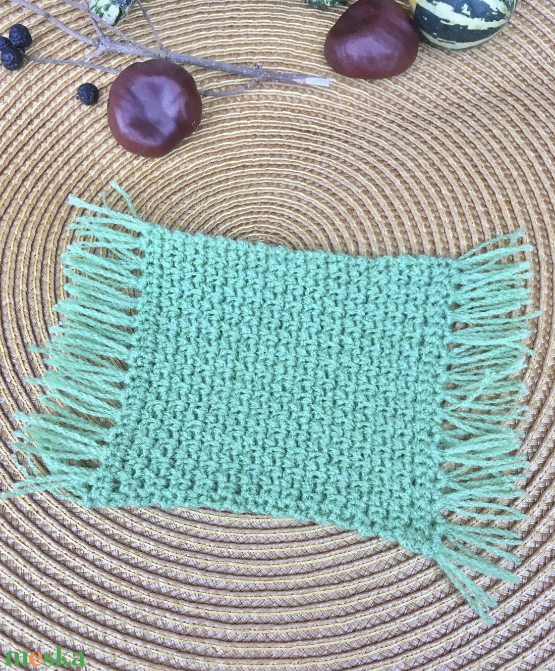 Zöld  bögreszőnyeg - otthon & életmód - dekoráció - asztal és polc dekoráció - asztaldísz - Meska.hu