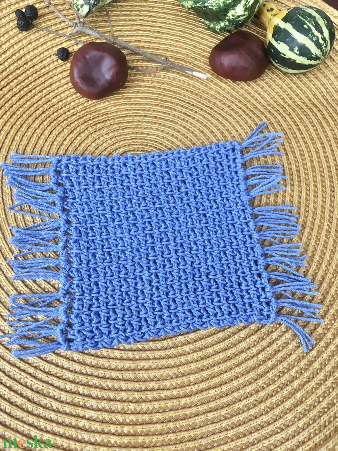 Kék  bögreszőnyeg - otthon & életmód - dekoráció - asztal és polc dekoráció - asztaldísz - Meska.hu