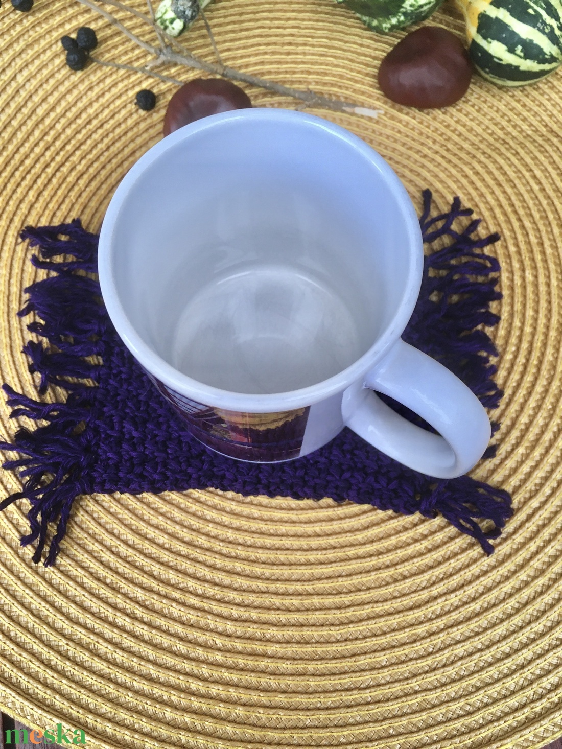 Lila bögreszőnyeg  - otthon & életmód - dekoráció - asztal és polc dekoráció - asztaldísz - Meska.hu