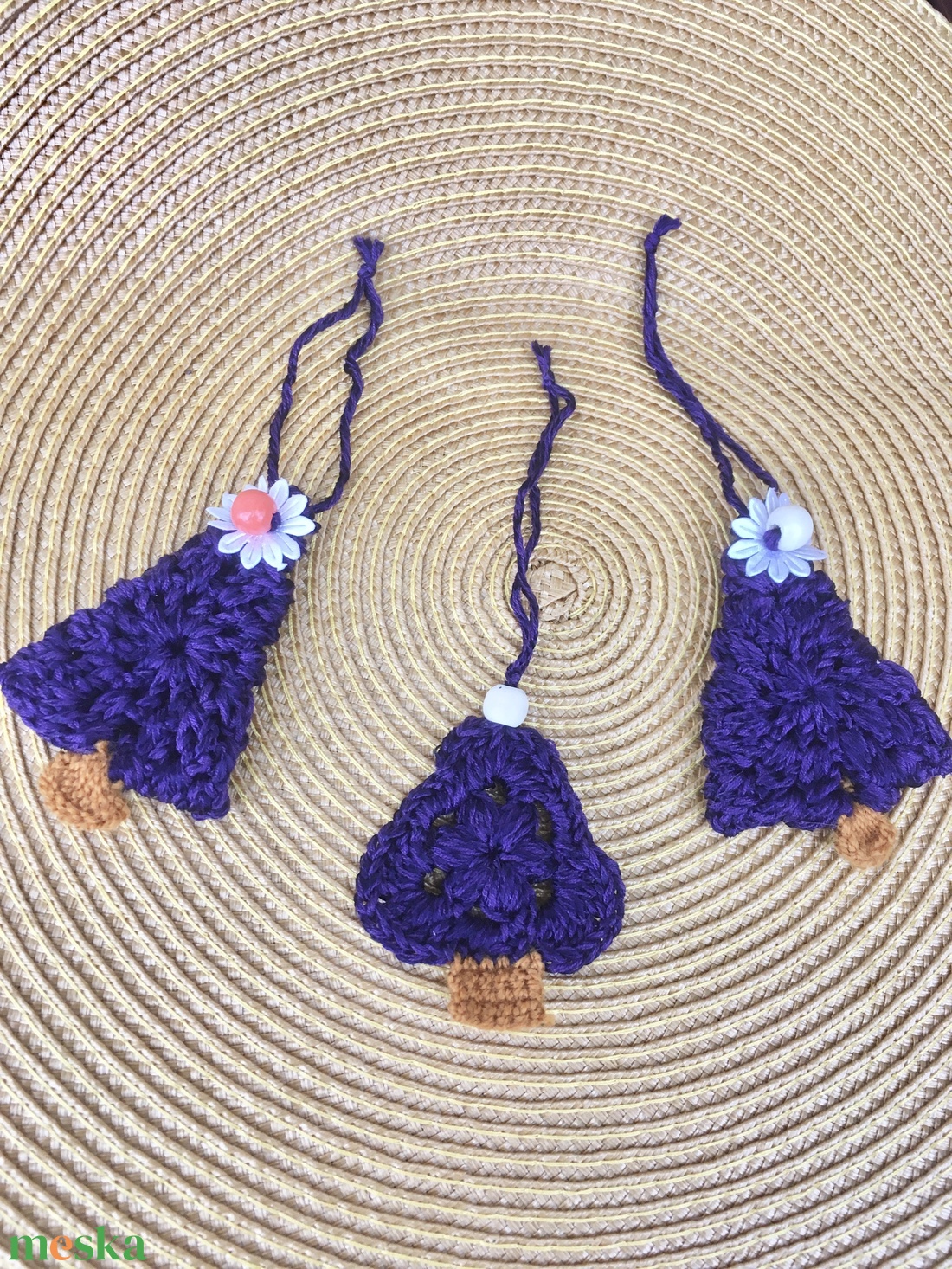 Lila karácsonyfa dísz  - otthon & életmód - dekoráció - asztal és polc dekoráció - asztaldísz - Meska.hu