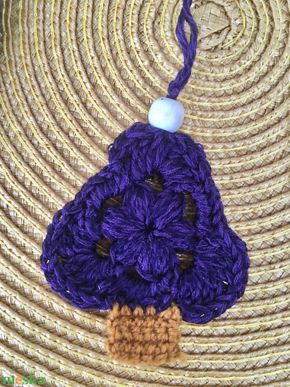 Lila karácsonyfa dísz  - otthon & életmód - dekoráció - asztal és polc dekoráció - asztaldísz - Meska.hu