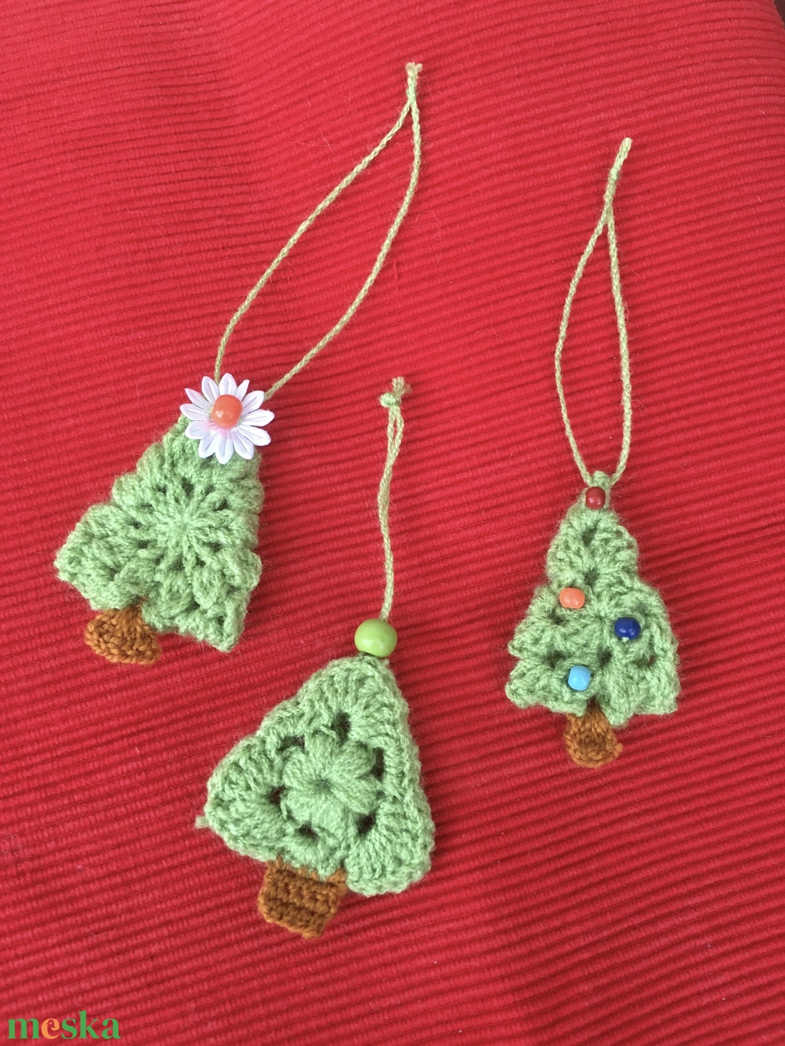 3 db-os karácsonyfa dísz  - karácsony - karácsonyi lakásdekoráció - karácsonyfadíszek - Meska.hu