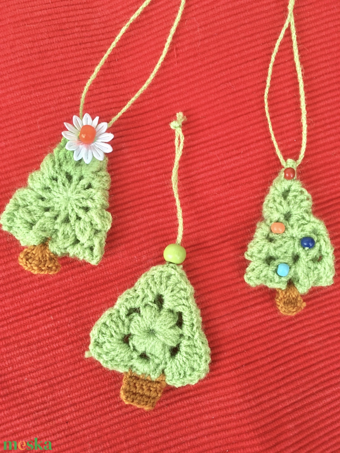 3 db-os karácsonyfa dísz  - karácsony - karácsonyi lakásdekoráció - karácsonyfadíszek - Meska.hu