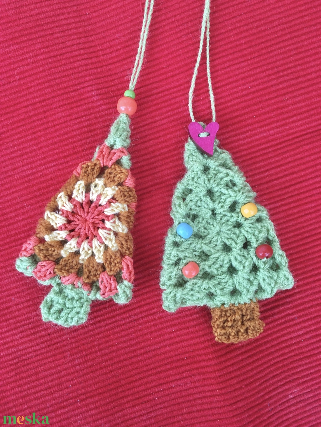 2 db-os karácsonyfa dísz  - karácsony - karácsonyi lakásdekoráció - karácsonyfadíszek - Meska.hu