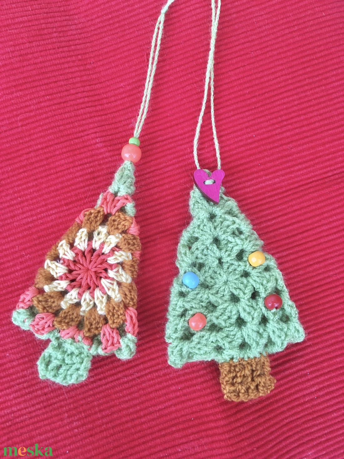 2 db-os karácsonyfa dísz  - karácsony - karácsonyi lakásdekoráció - karácsonyfadíszek - Meska.hu