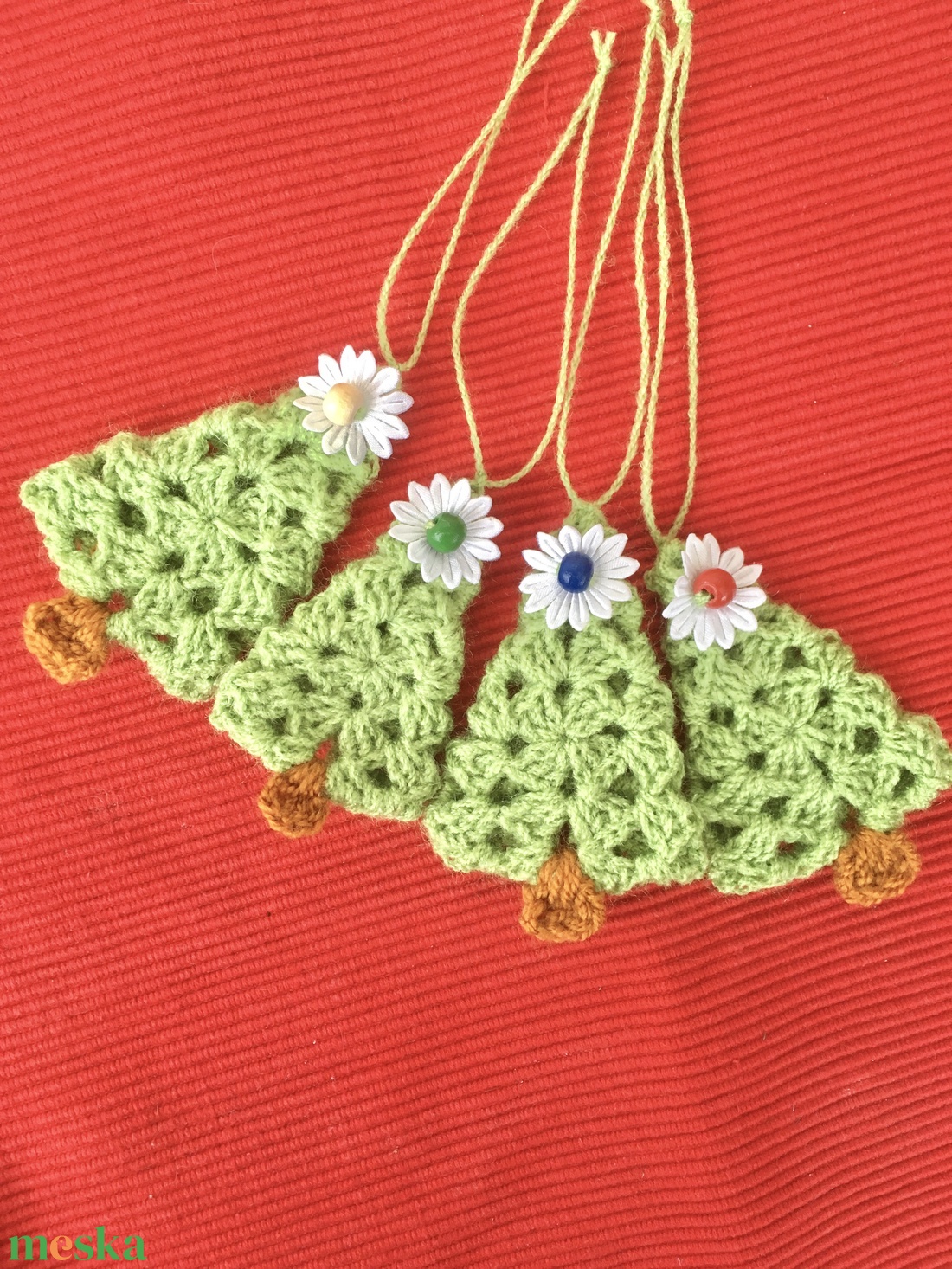 4 db-os karácsonyfa dísz  - karácsony - karácsonyi lakásdekoráció - karácsonyfadíszek - Meska.hu