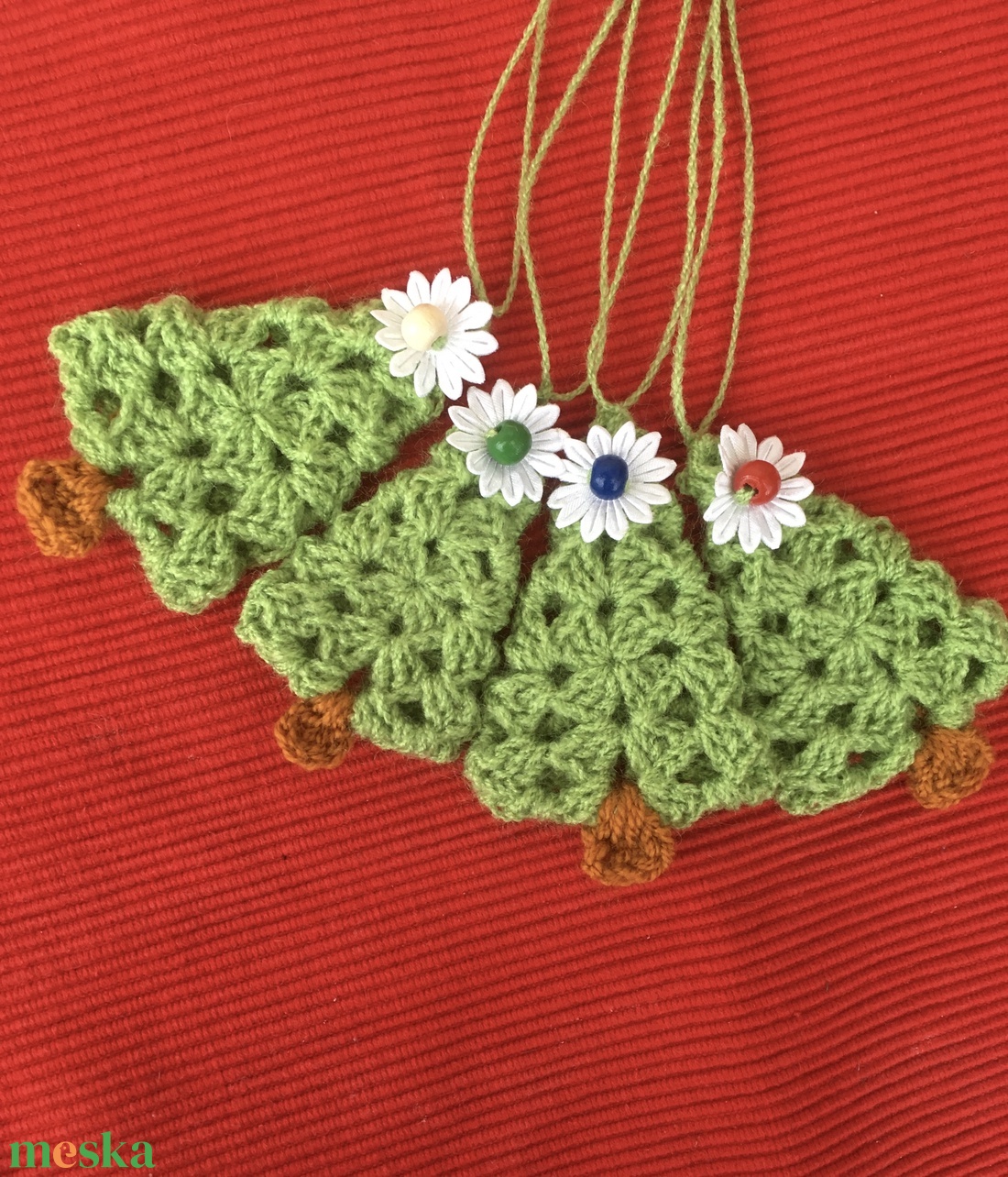 4 db-os karácsonyfa dísz  - karácsony - karácsonyi lakásdekoráció - karácsonyfadíszek - Meska.hu