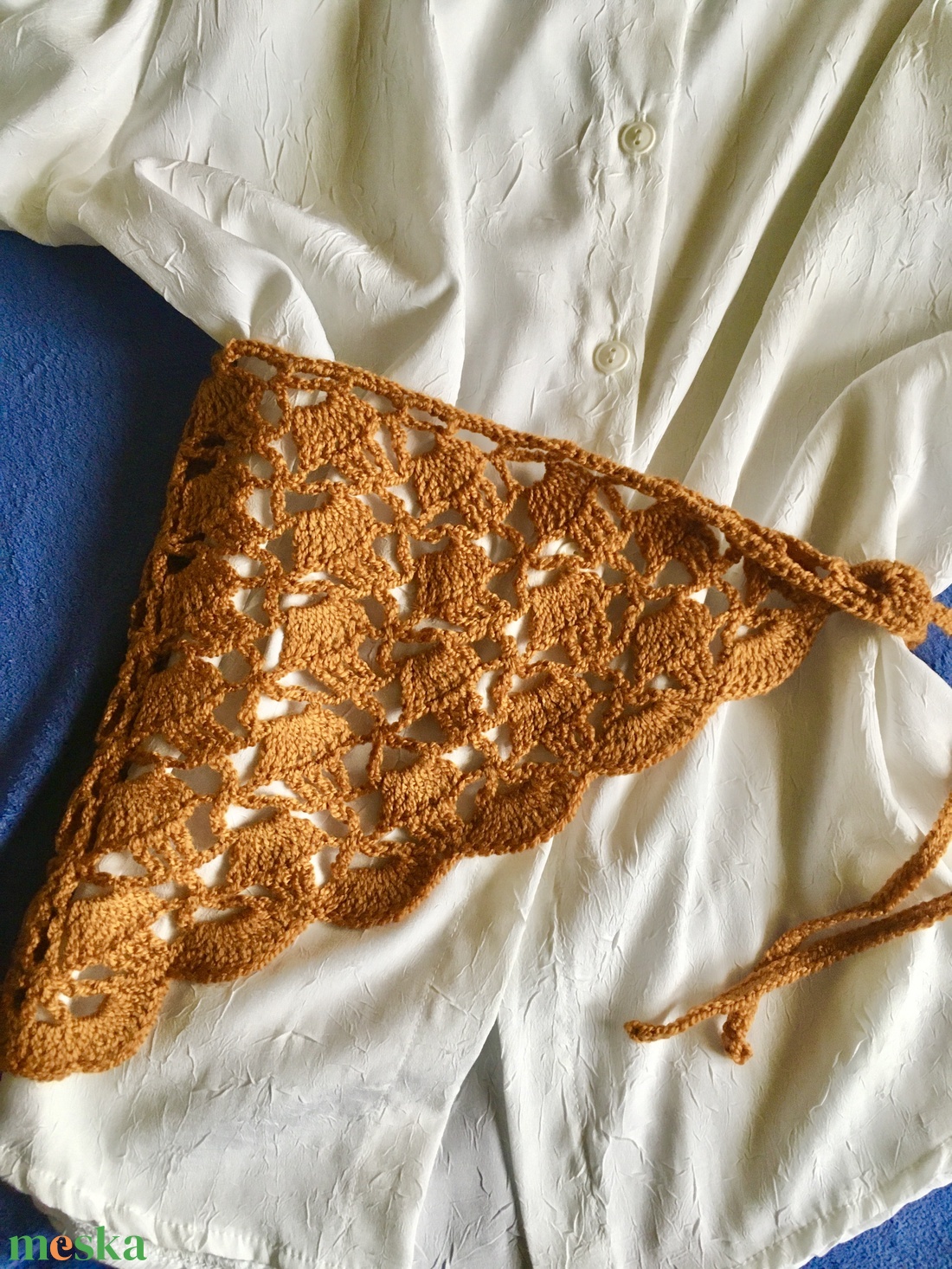 Karamella kendő - ruha & divat - sál, sapka, kendő - kendő - Meska.hu