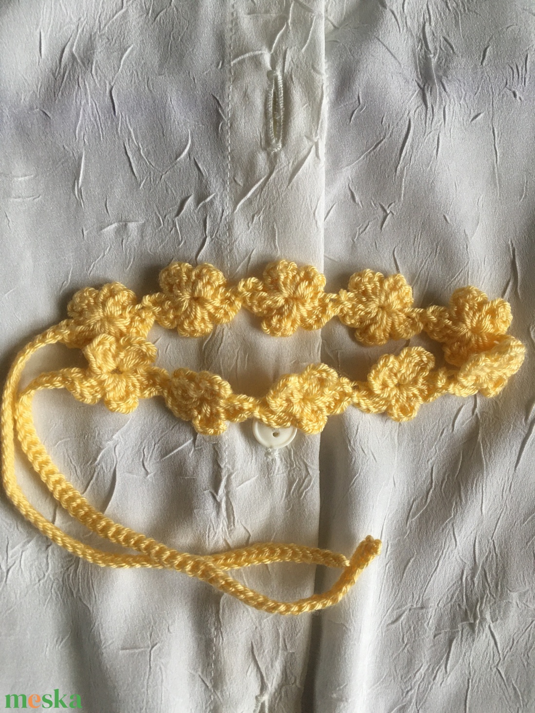 Sárga nyakpánt - ékszer - nyaklánc - nyakpánt, gallér - Meska.hu