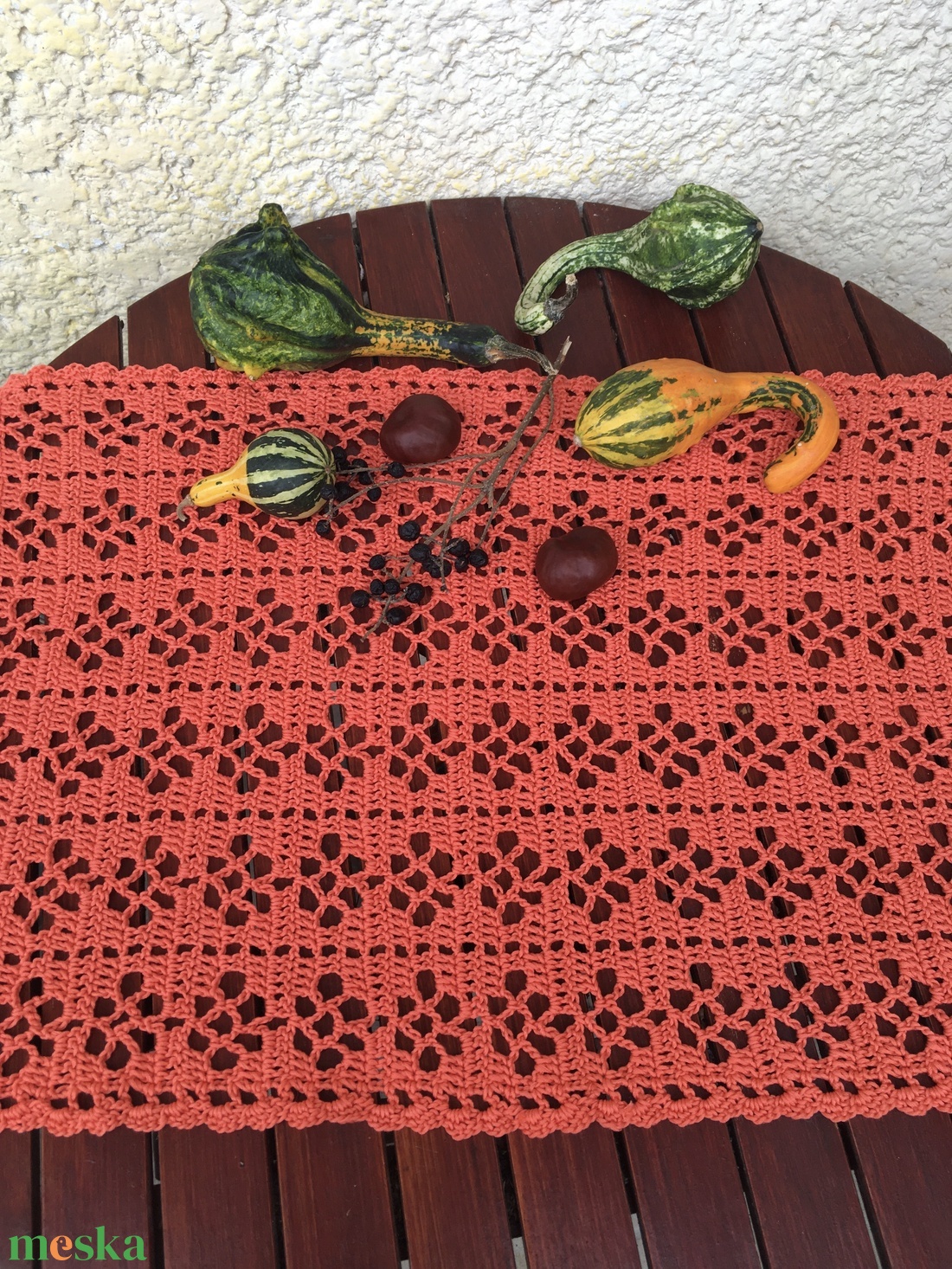 Narancssárga terítő - otthon & életmód - dekoráció - asztal és polc dekoráció - horgolt & csipketerítő - Meska.hu