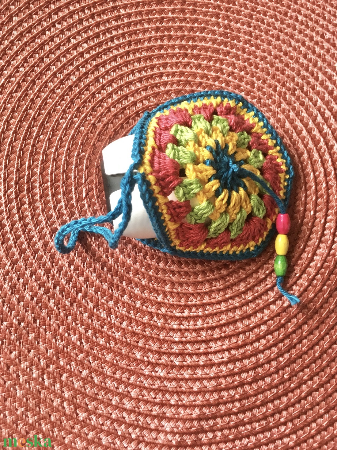 Pénztartó/fülhallgató tartó kék-sárga -piros-zöld - táska & tok - kulcstartó & táskadísz - kulcstartó - Meska.hu