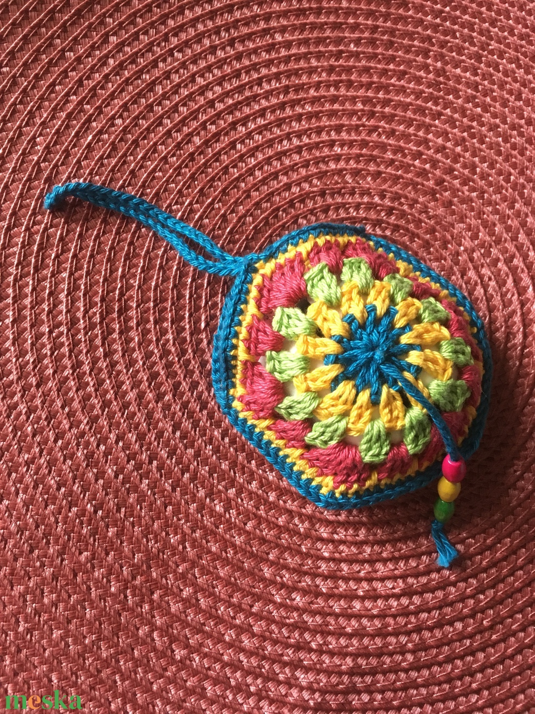 Pénztartó/fülhallgató tartó kék-sárga -piros-zöld - táska & tok - kulcstartó & táskadísz - kulcstartó - Meska.hu