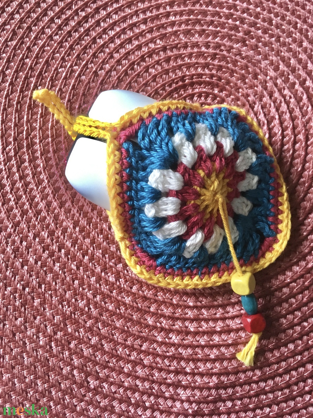 Pénztartó/fülhallgató tartó négyszög  - táska & tok - kulcstartó & táskadísz - kulcstartó - Meska.hu