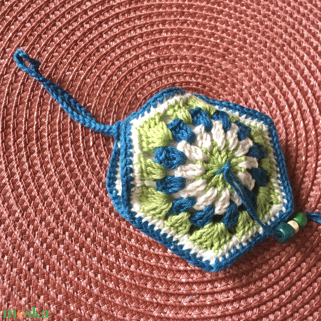 Pénztartó/fülhallgató tartó kék-zöld - táska & tok - kulcstartó & táskadísz - kulcstartó - Meska.hu