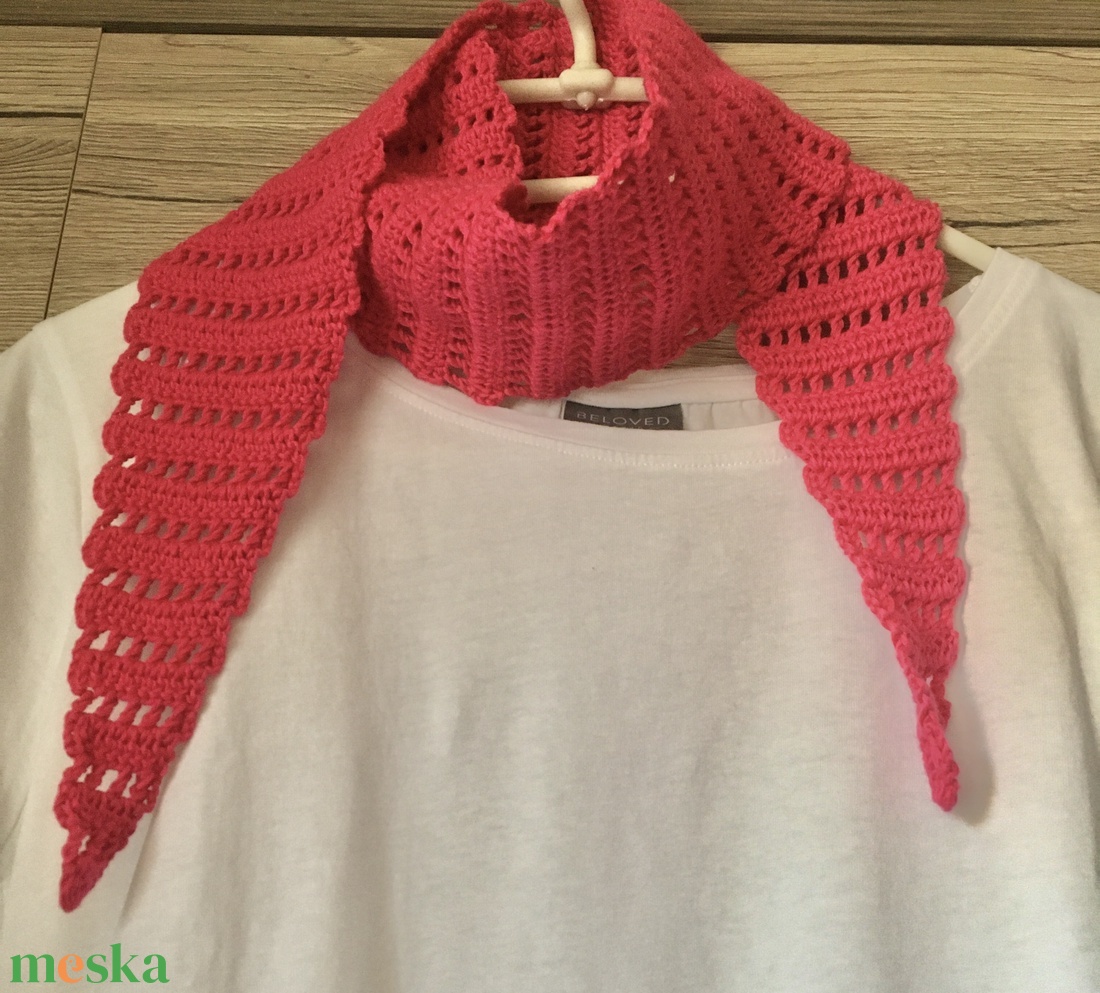 Pink sál - ruha & divat - sál, sapka, kendő - sál - Meska.hu