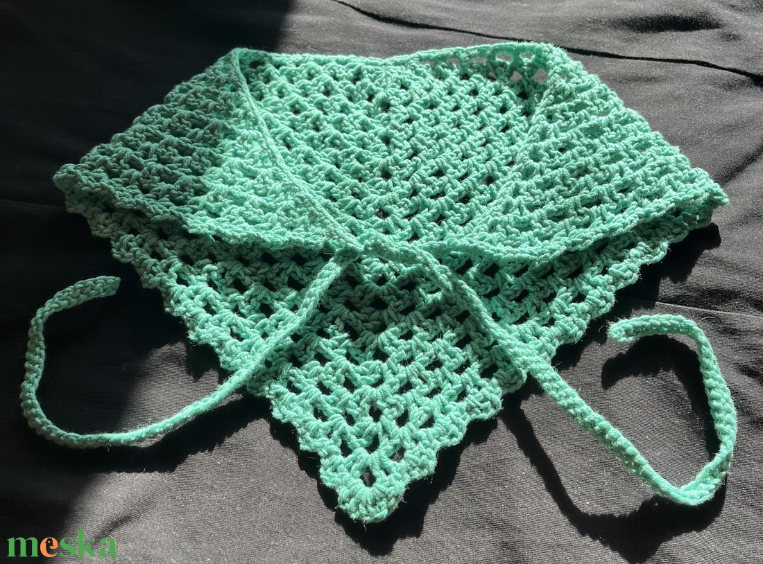 Jáde zöld bandana - ruha & divat - sál, sapka, kendő - kendő - Meska.hu