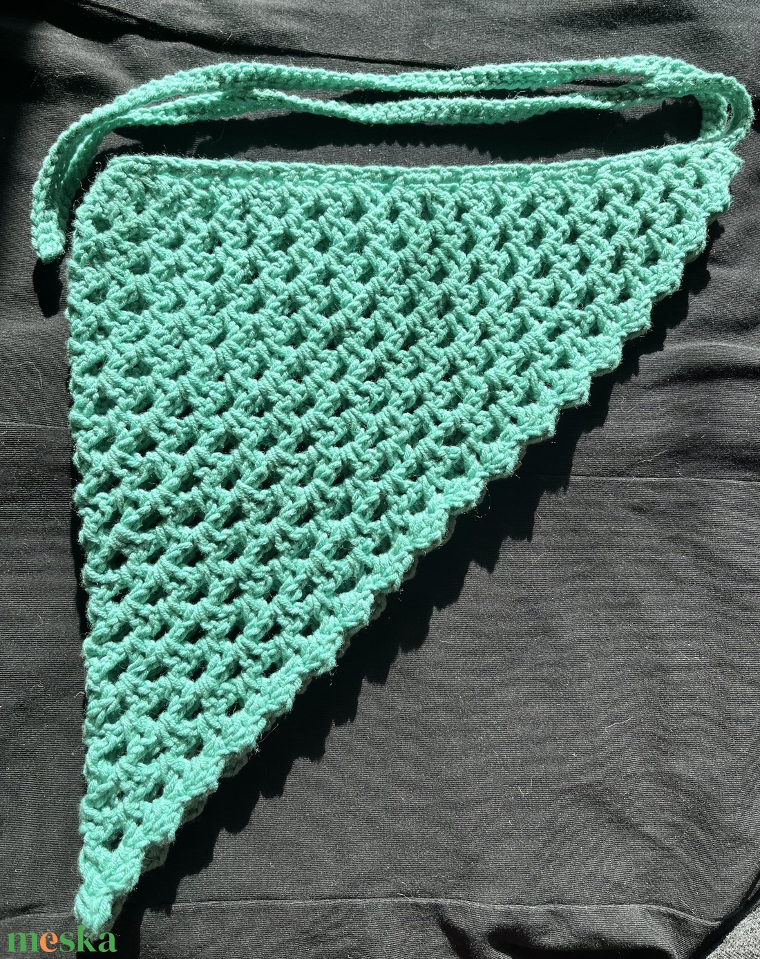 Jáde zöld bandana - ruha & divat - sál, sapka, kendő - kendő - Meska.hu