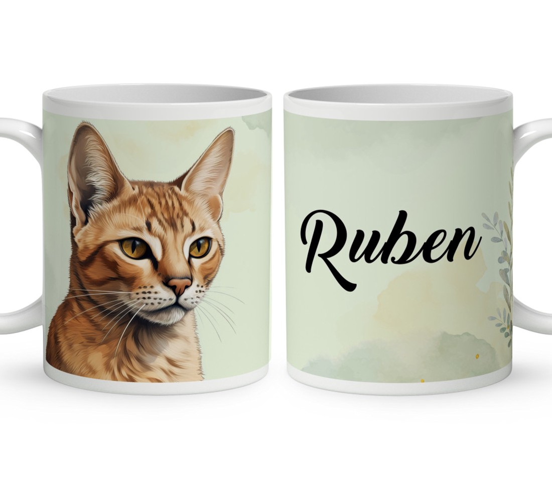 Névvel kérhető - Chausie macska portré mintás bögre - otthon & életmód - konyhafelszerelés, tálalás - tálalás - bögre & csésze - Meska.hu