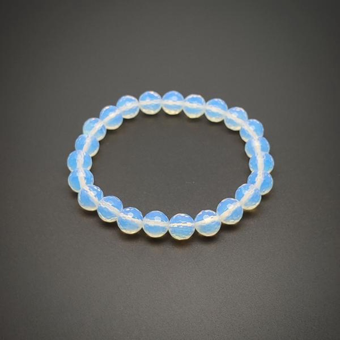 Opalit fazettált golyó karkötő 8mm - ékszer - karkötő - ásványkarkötő - Meska.hu