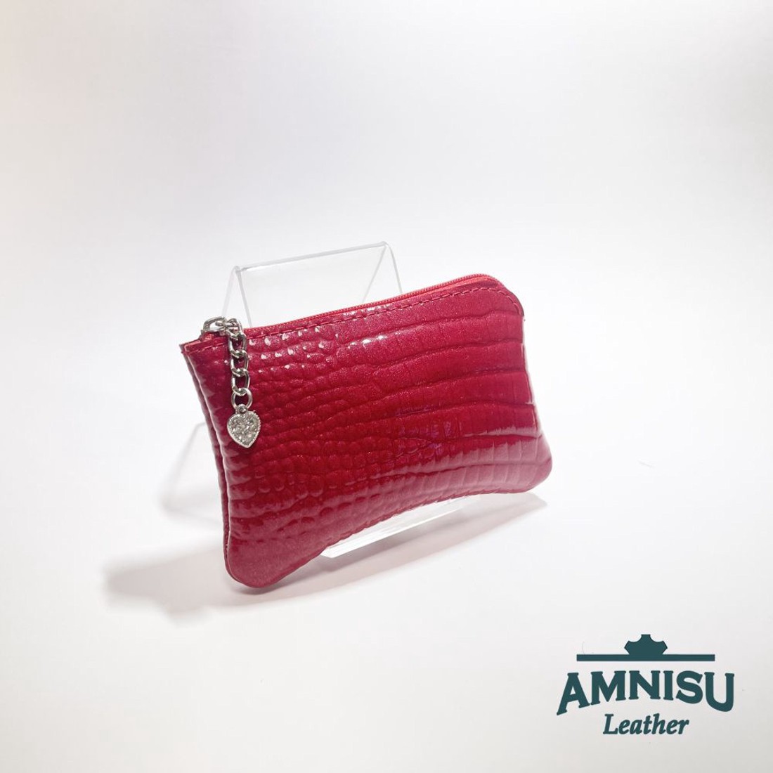 Piros lakk krokkómintás egy cipzáras kulcstartó A5008 - táska & tok - kulcstartó & táskadísz - kulcstartó - Meska.hu