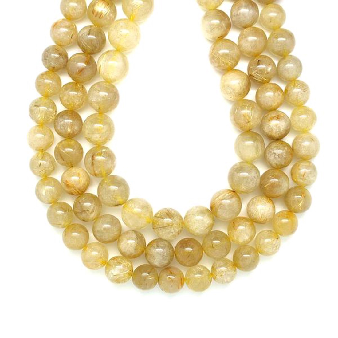 Rutilkvarc golyó 12-13mm ékszerkészítő alapanyag (füzér) - kellékek & szerszámok - ásvány alapanyag - ásványfüzér - Meska.hu