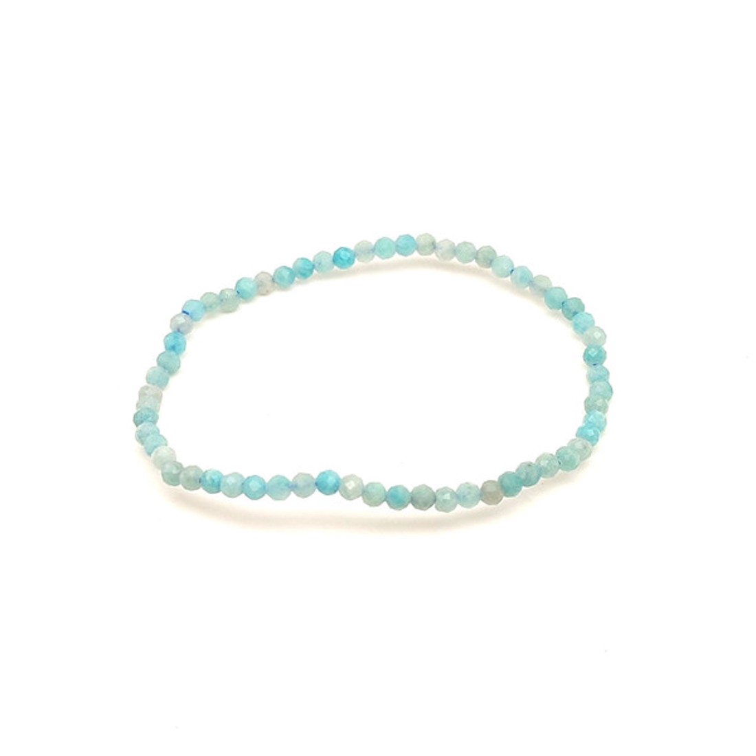 Fazettált amazonit golyós ásvány karkötő 3�4mm - ékszer - karkötő - ásványkarkötő - Meska.hu