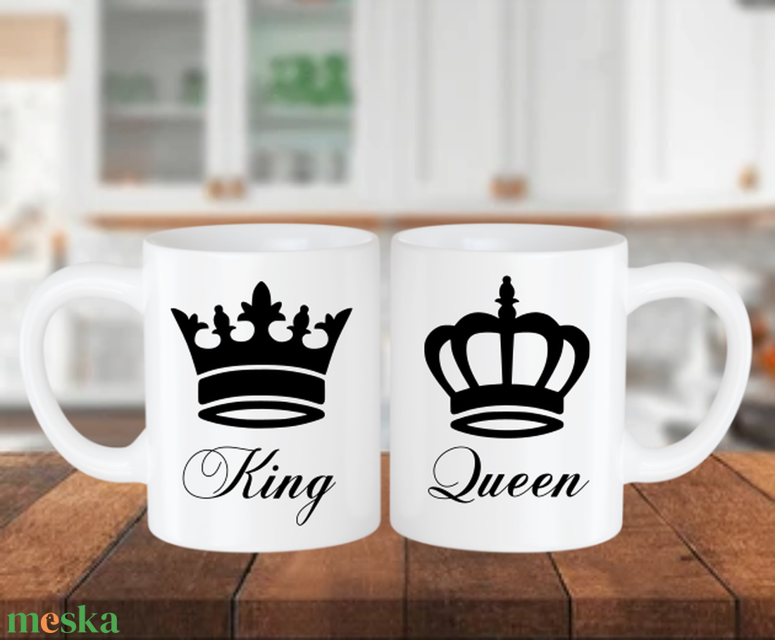 King és Queen páros bögre - otthon & életmód - konyhafelszerelés, tálalás - tálalás - bögre & csésze - Meska.hu