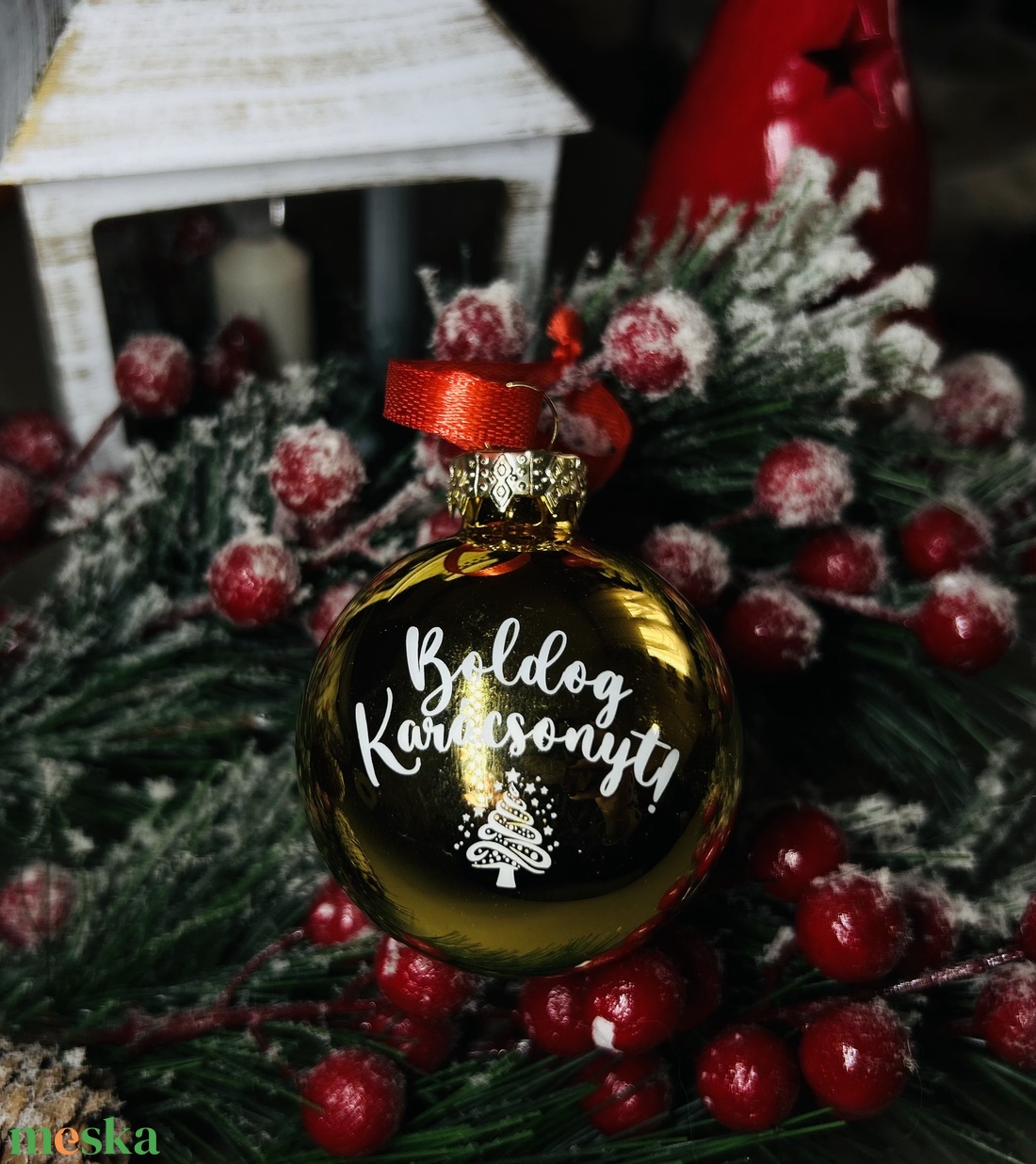 Egyedi gravírozott karácsonyi üveggömb - karácsony - karácsonyi lakásdekoráció - karácsonyfadíszek - Meska.hu
