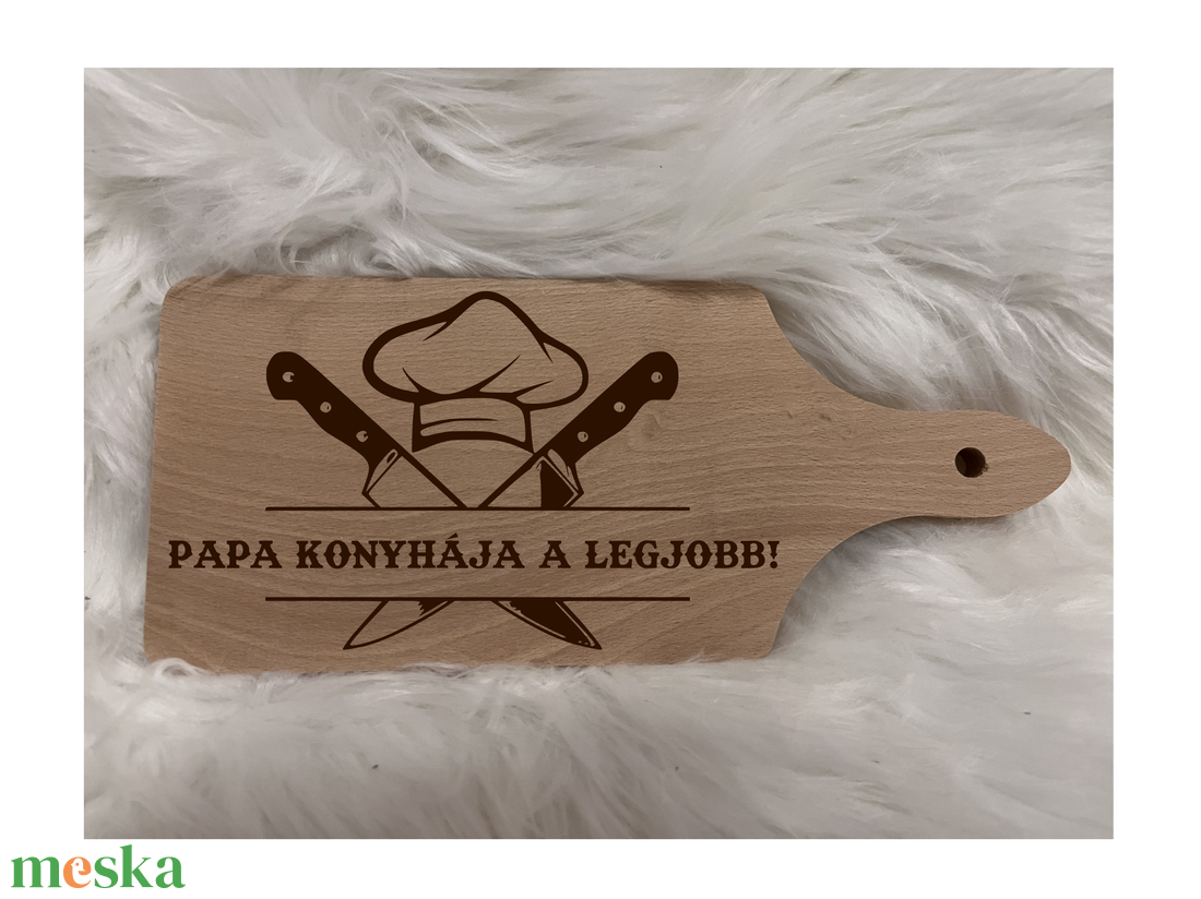 Papa konyhája a legjobb gravírozott vágódeszka - otthon & életmód - konyhafelszerelés, tálalás - sütés, főzés - vágódeszka - Meska.hu