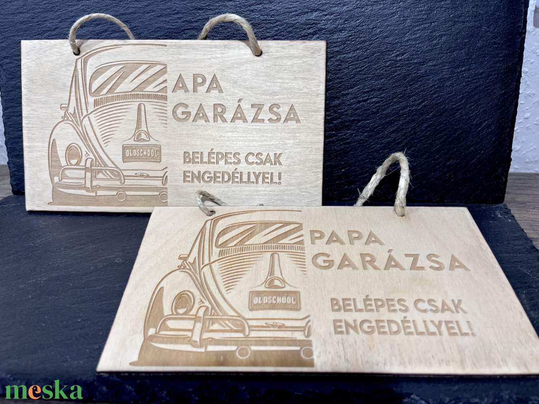 Papa vagy apa garázsa fa tábla - otthon & életmód - dekoráció - kép & falikép - fából készült kép - Meska.hu
