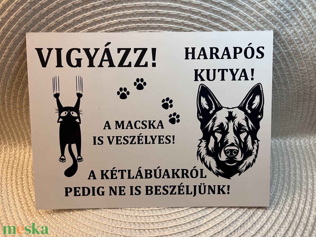 Kutyás figyelmeztető tábla � Alumínium, időjárásálló kutya tábla kerítésre és kapura - esküvő - dekoráció - tábla & jelzés - Meska.hu