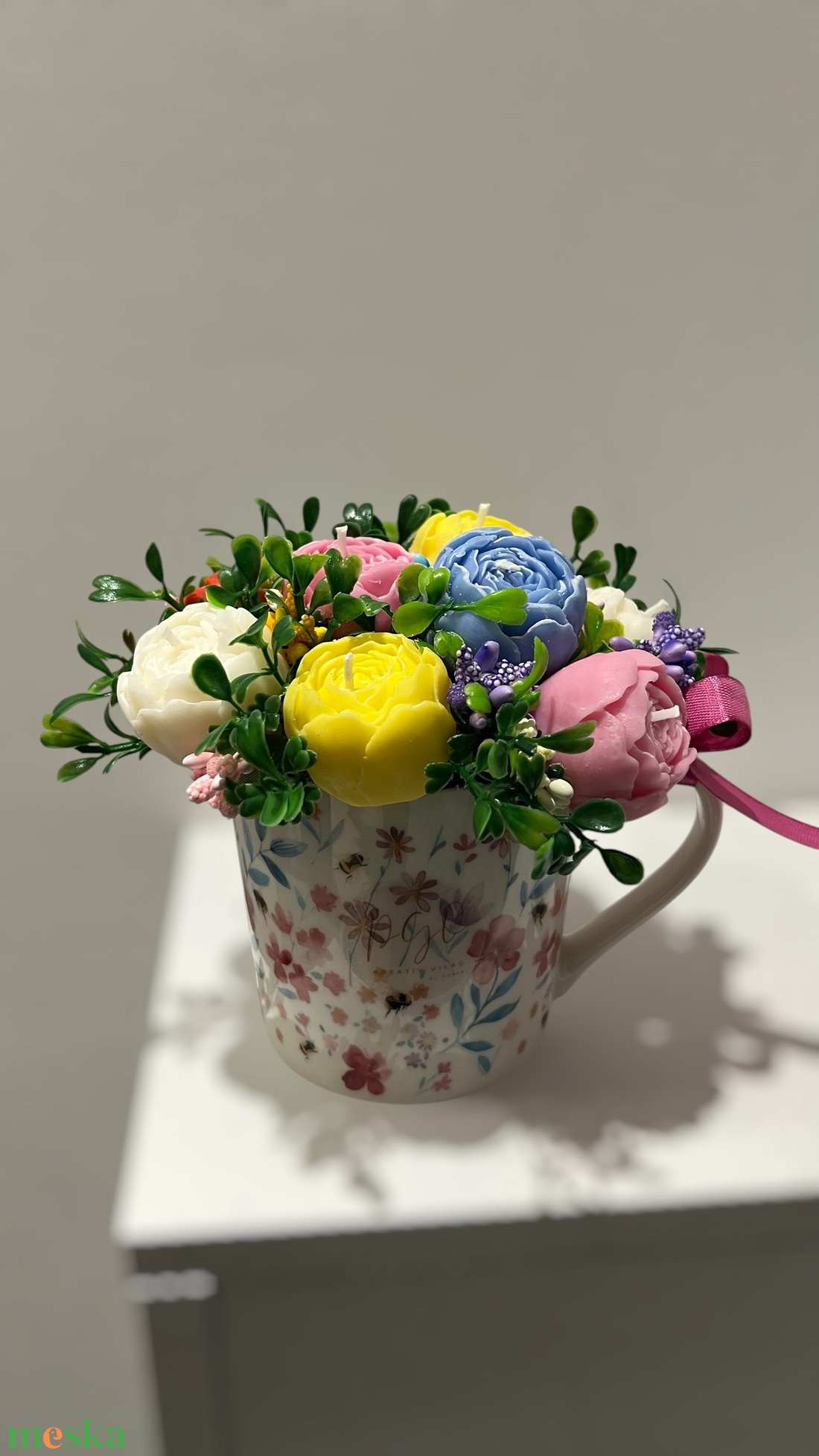 Gyertyavirág csuporban  - otthon & életmód - gyertya, illat, aroma - gyertya - Meska.hu